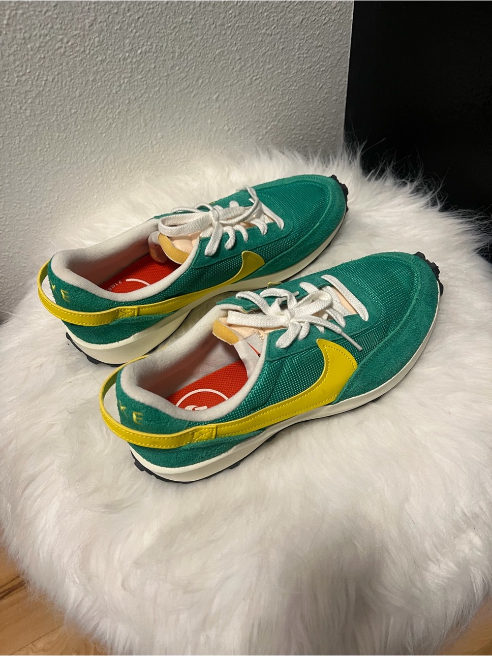Nike Women's Teal and Yellow Retro Running Shoes